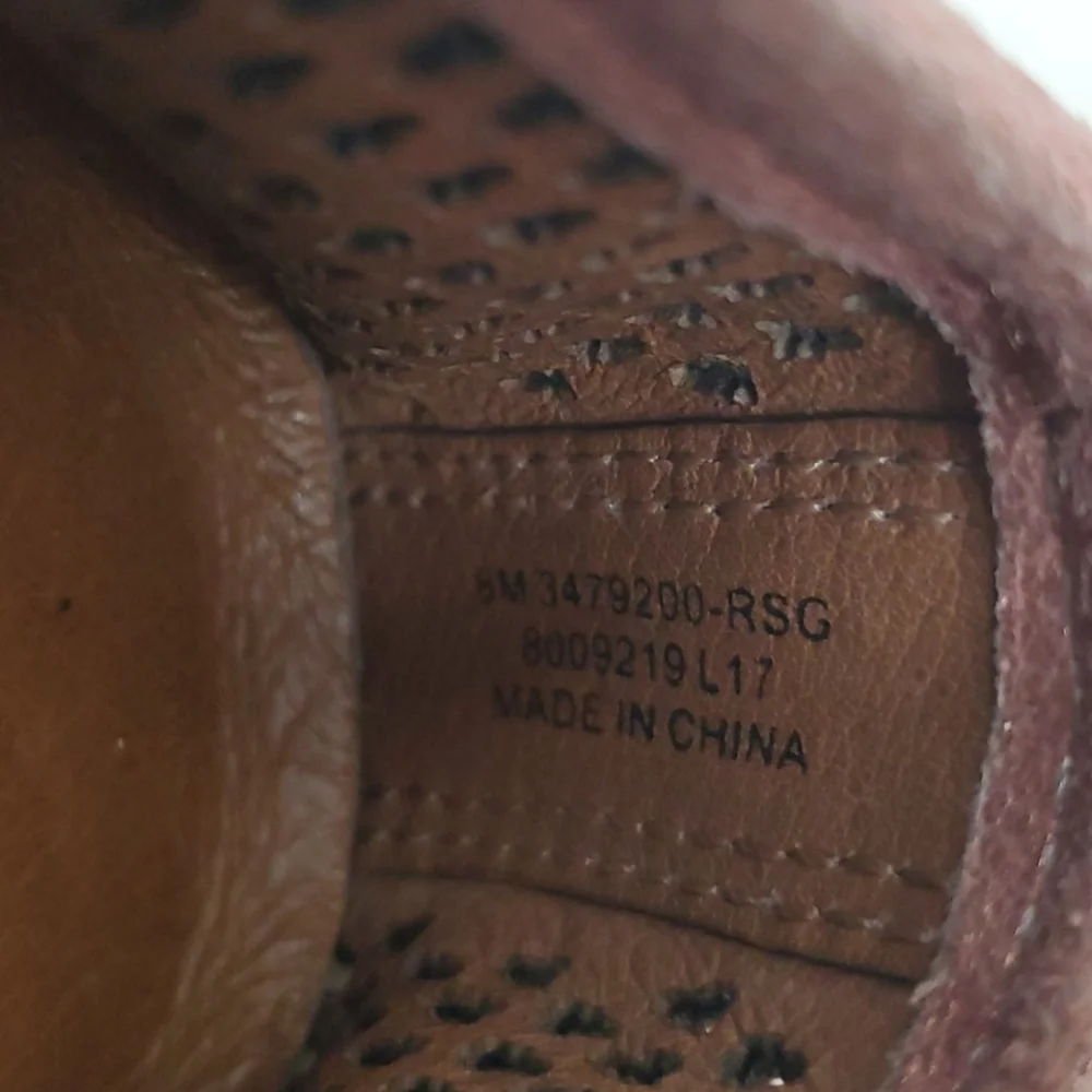 Frye Rose Gold Perforated Slip-On Flats
